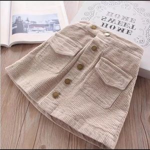 Autumn Draped Corduroy Skirt